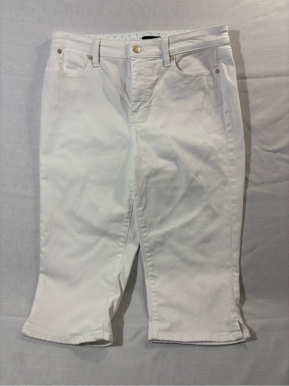 Talbots Women's White Denim Pedal Pusher Jeans 8P Petite Stretch 5-Pocket
